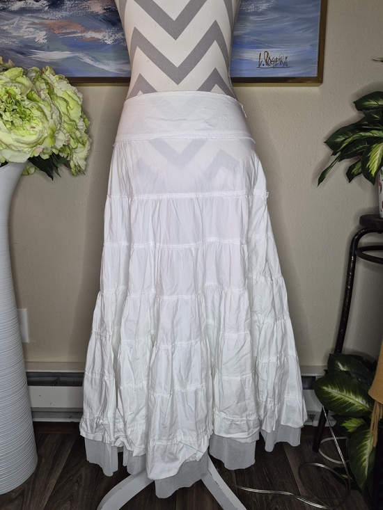 Dresses & Skirts - White Tiered Maxi Skirt - Women